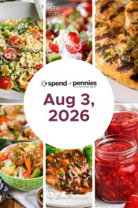 Weekly Meal Schedule for August 3, 2026