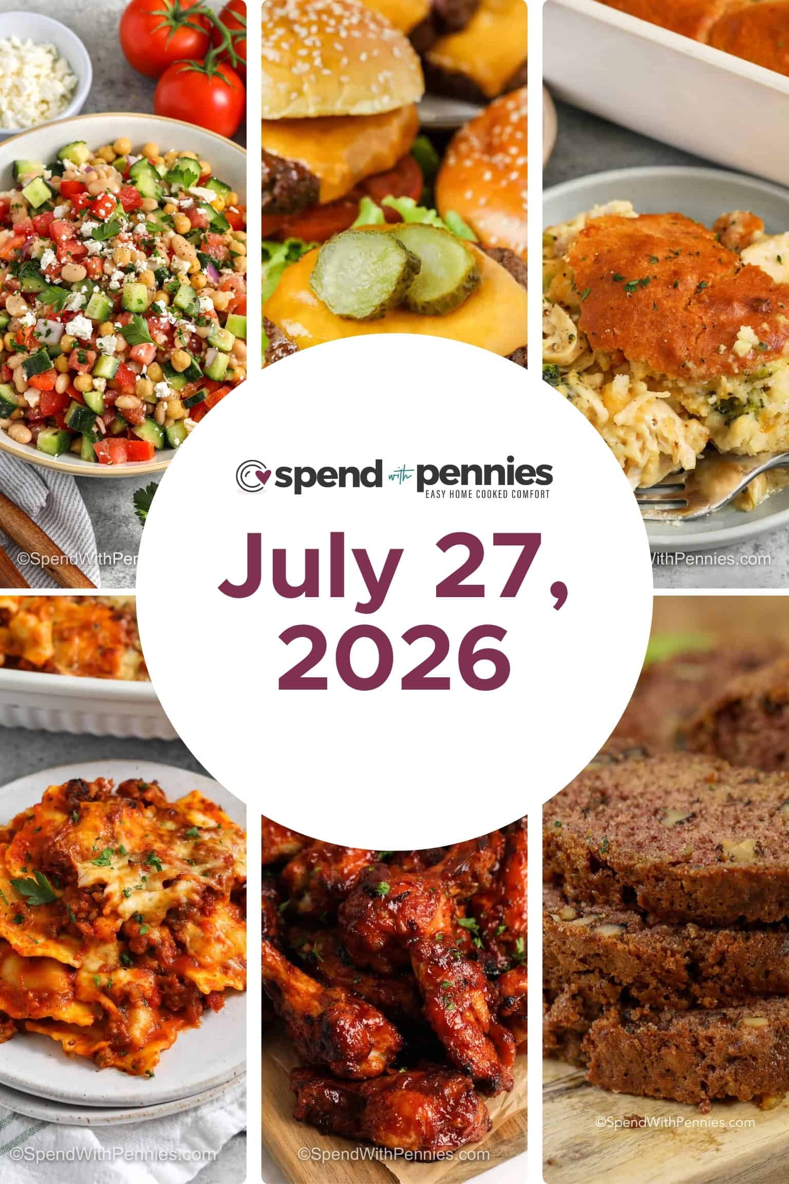 Weekly Meal Schedule for July 27, 2026
