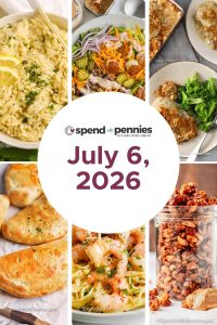 Weekly Meal Schedule for the Week of July 6, 2026