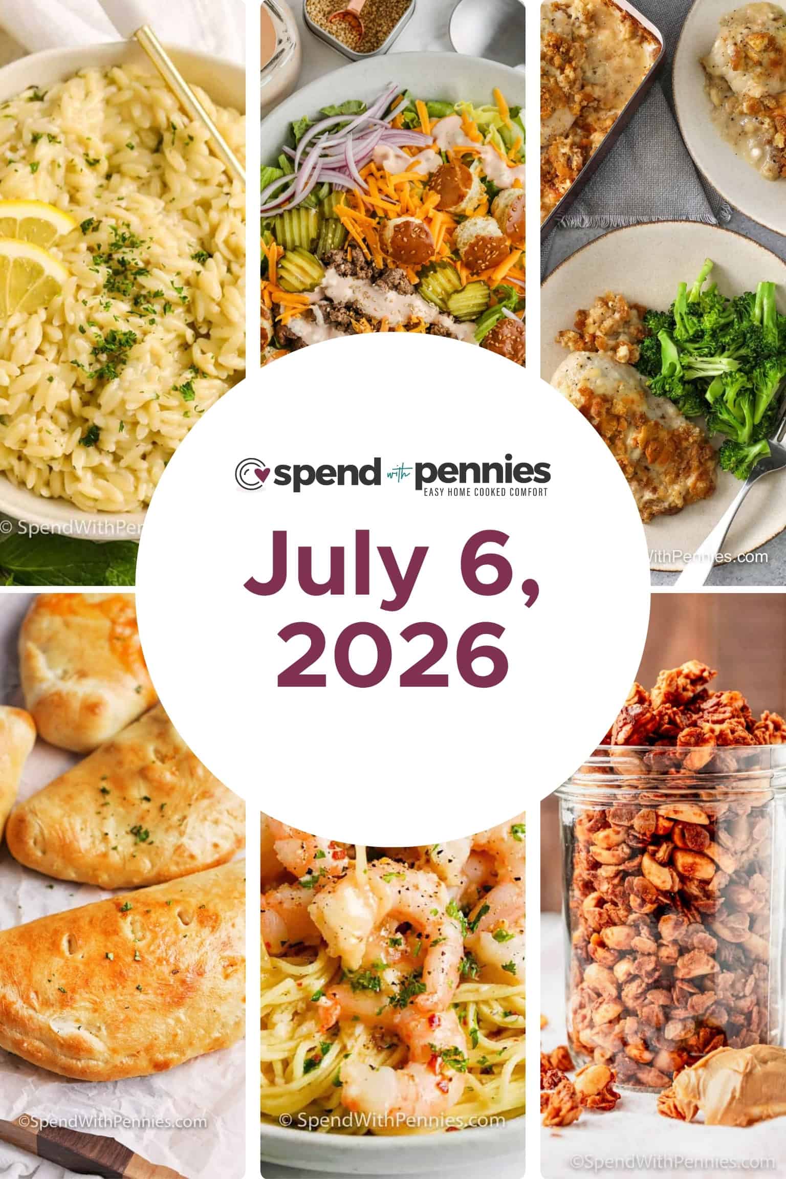 Weekly Meal Schedule for the Week of July 6, 2026