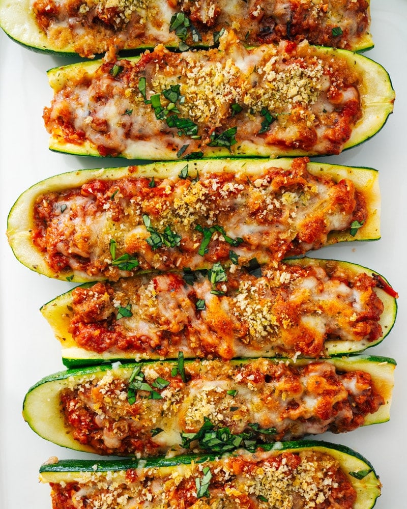 Zucchini Vessels Stuffed with Tasty Filling