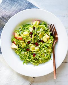 Brussels Sprout and Pomegranate Salad with Shaved Sprouts