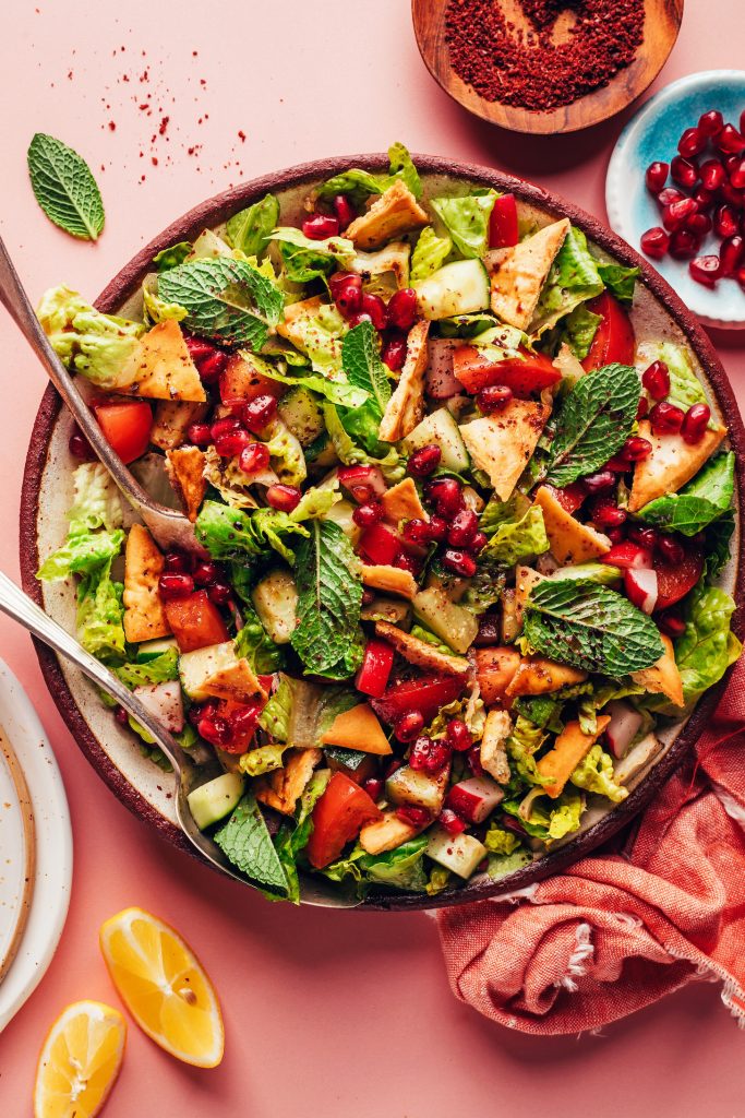 Easy Fattoush Salad Recipe (Serves 1 Bowl)