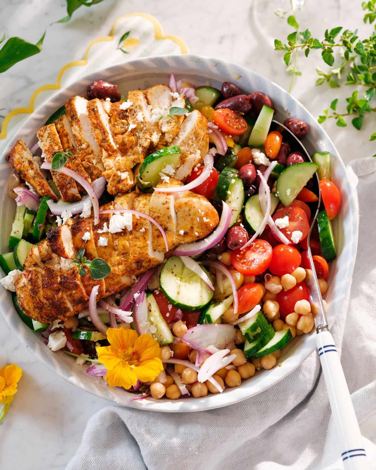 Mediterranean-Inspired Greek Chicken Salad Dish