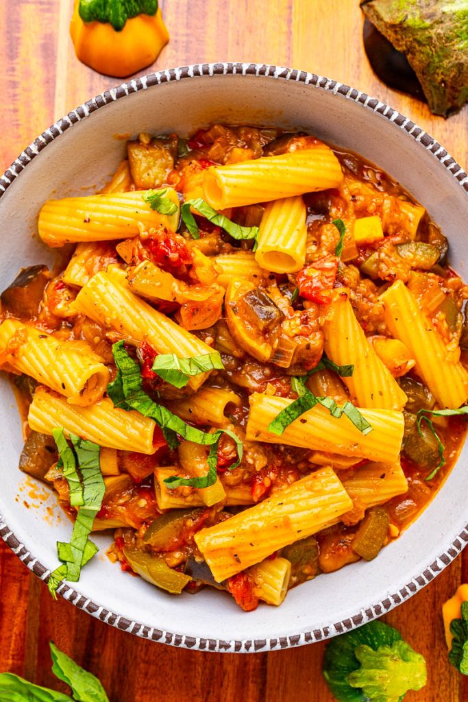 Pasta with Vegetable Sauce Inspired by Ratatouille