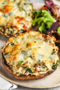 Simple, Cheesy, Low-Carb Portobello Mushrooms Filled Recipe