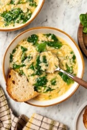 Spinach and Orzo Stracciatella Soup Recipe