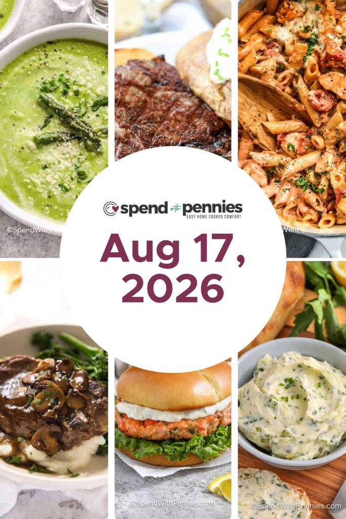 Weekly Meal Schedule for August 17, 2026