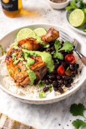 Peruvian Roasted Chicken accompanied by Aji Verde Sauce Inspired by Pio Pio Restaurant
