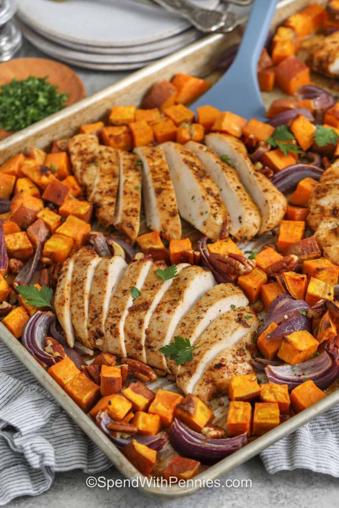 Sheet Pan Chicken and Sweet Potatoes Recipe for Fast Cooking and Simple Cleanup