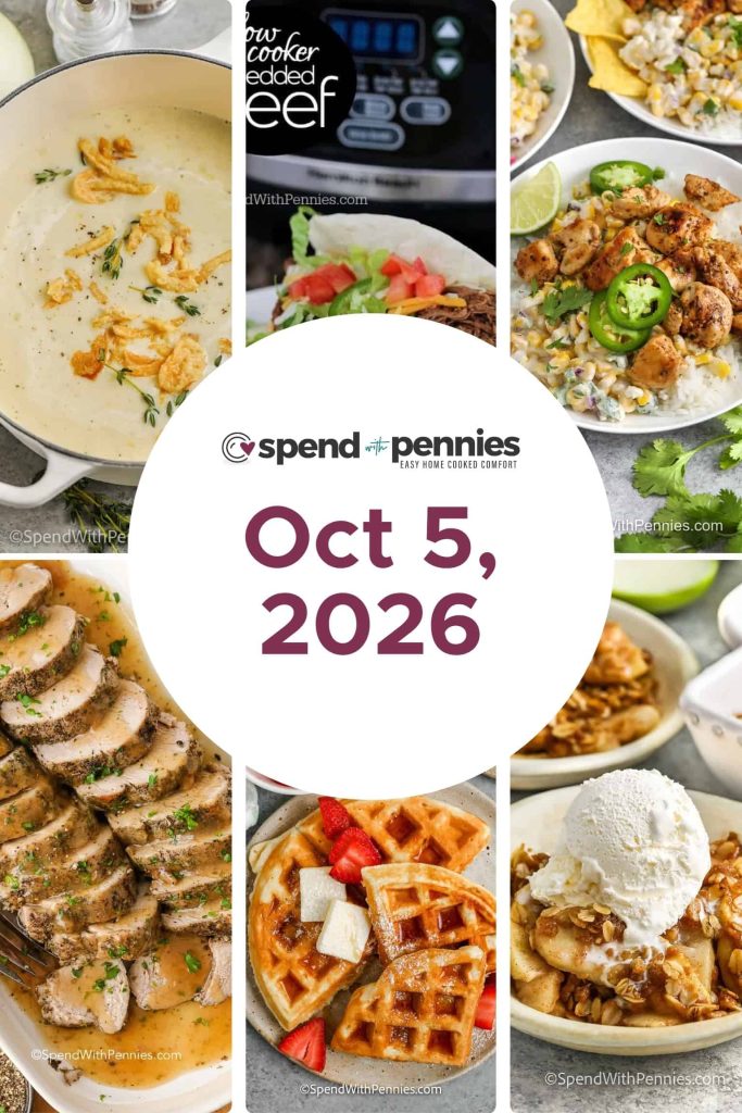 Weekly Dining Schedule for October 5, 2026