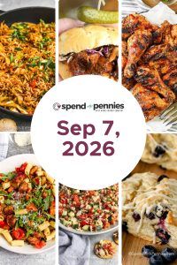 Weekly Meal Schedule for September 7, 2026