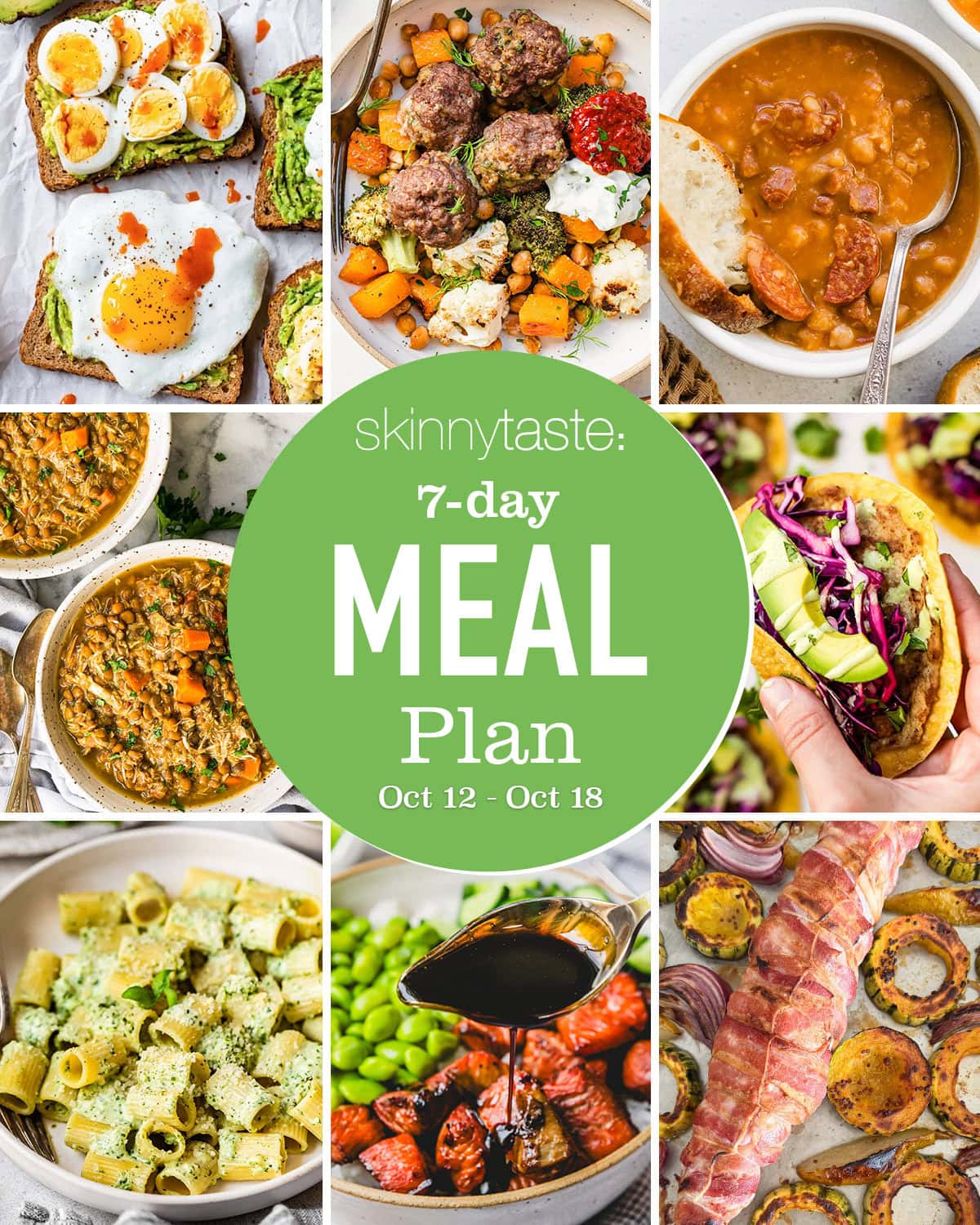 7-Day Nutritious Meal Schedule for October 12-18