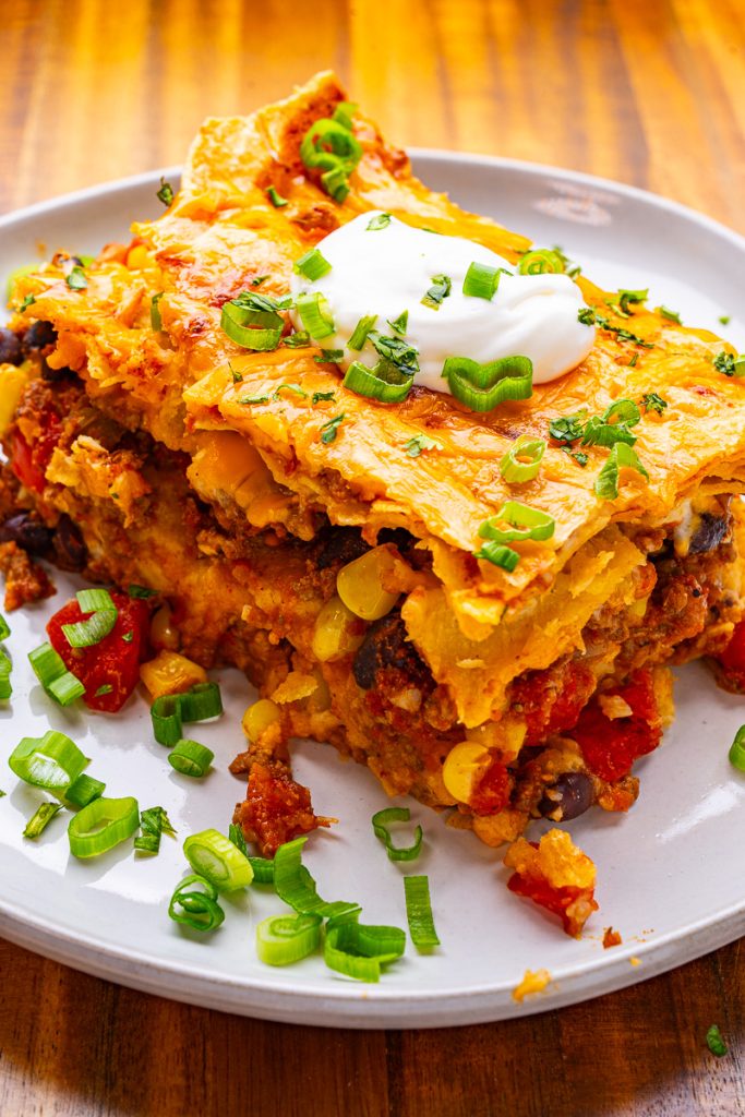 Layered Beef Enchilada Bake Recipe